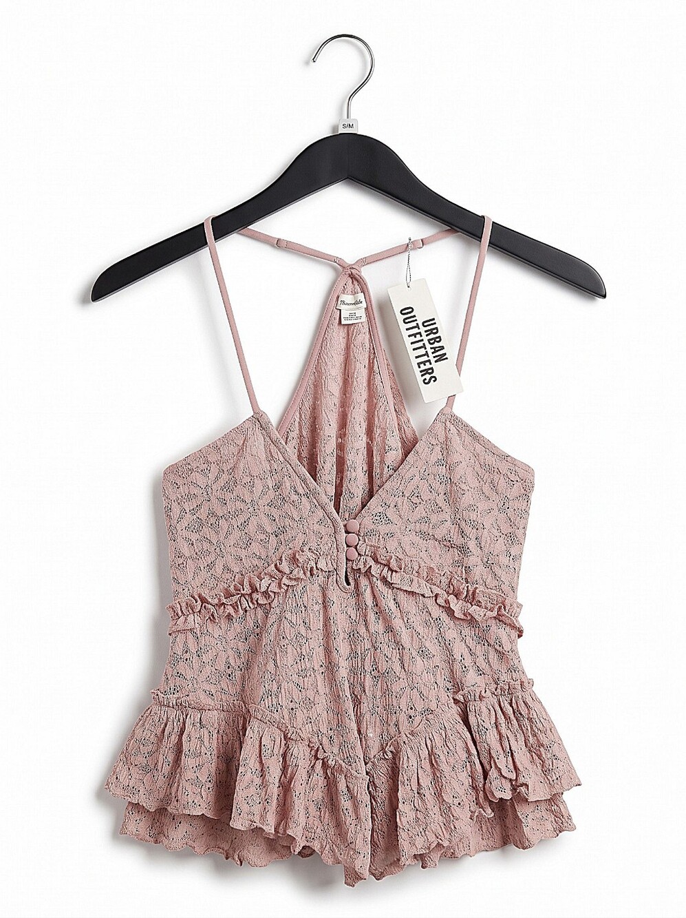 NWT! Urban Outfitters Dusty Pink Lace Ruffle Cami